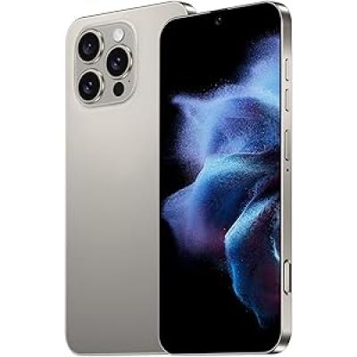 15PROMAX 5G 解锁智能手机,12GB + 512GB 全手机,适用于 Android 14,6.8 英寸解锁手机,6800mAh,48MP + 108MP 双摄像头/双卡/指纹锁/面(钛灰 ) )