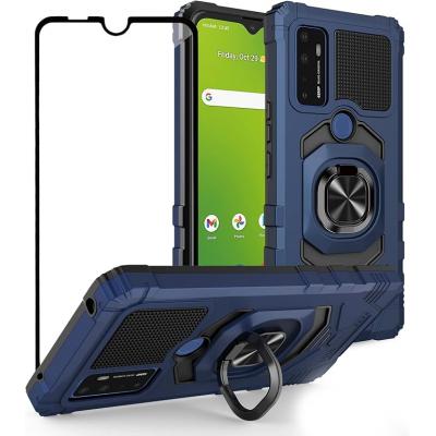Ailiber for AT&T Radiant Max 5G 6.8 英寸/Cricket Dream 5G /AT&T Fusion 5G/Cricket Innovate 5G 手机壳带屏幕保护膜,环形磁性车载支架,梦幻蓝重型保护套