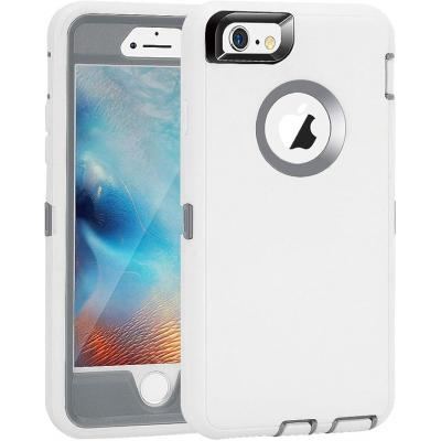 MAXCURY 兼容 iPhone 6 Plus 手机壳,iPhone 6S Plus 手机壳,重型防震系列手机壳适用于 iPhone 6 Plus/6S Plus(5.5 英寸),内置屏幕保护膜(白色/灰色)